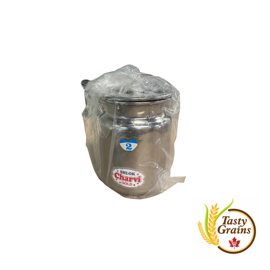 Stainless Steel Ghee/Oil Pot with Spoon and Lid