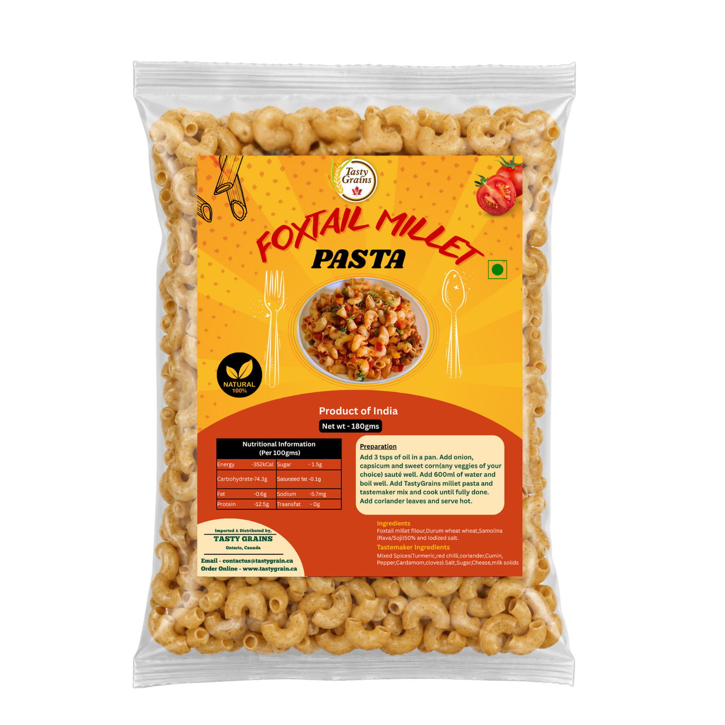 Foxtail Millet Pasta