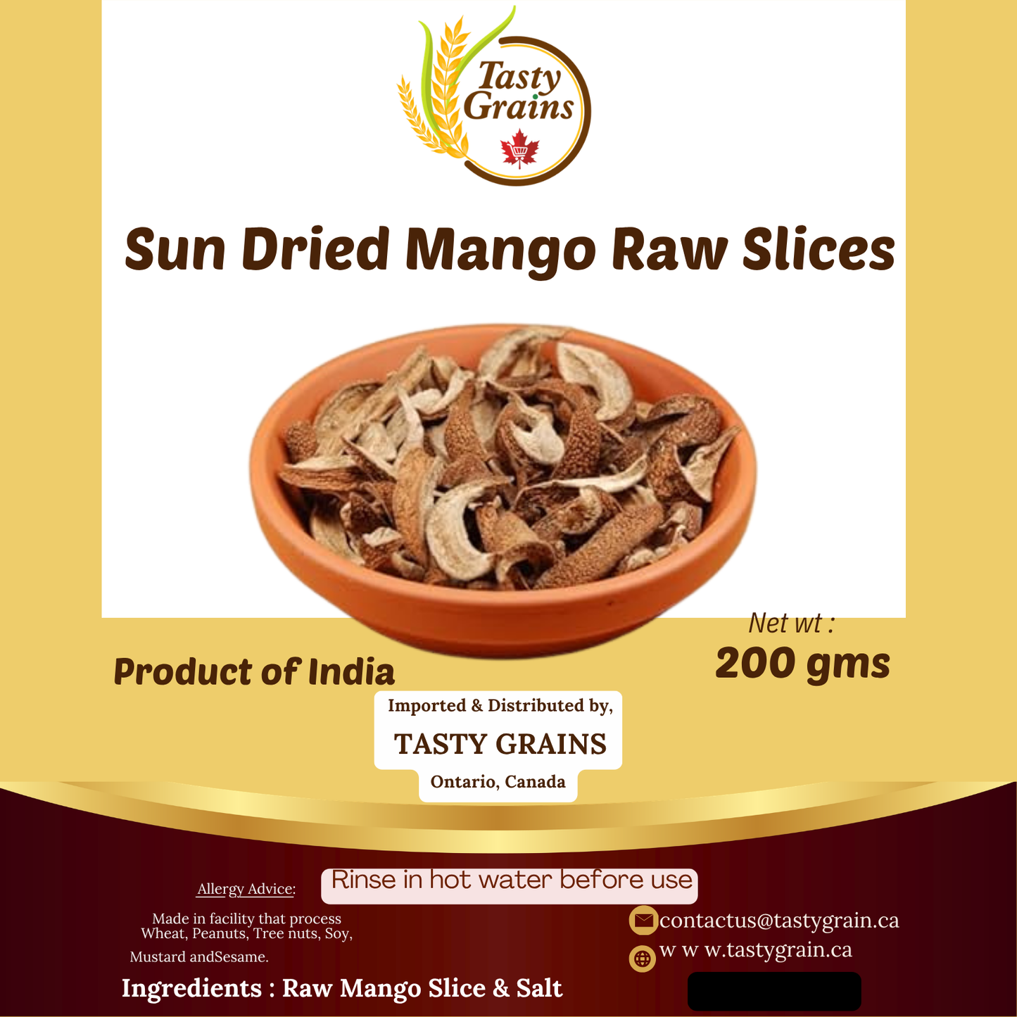 Sun dried Raw mango slices(Manga Vathal)