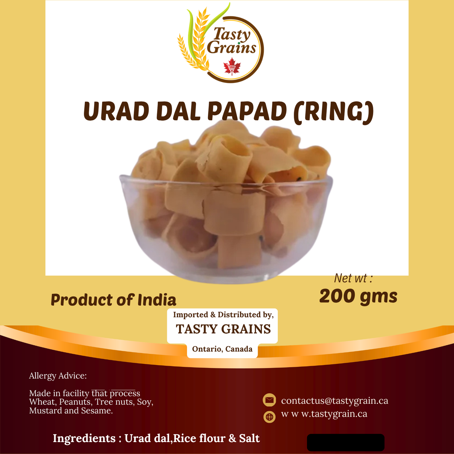 Urad Dal Papad - Ring