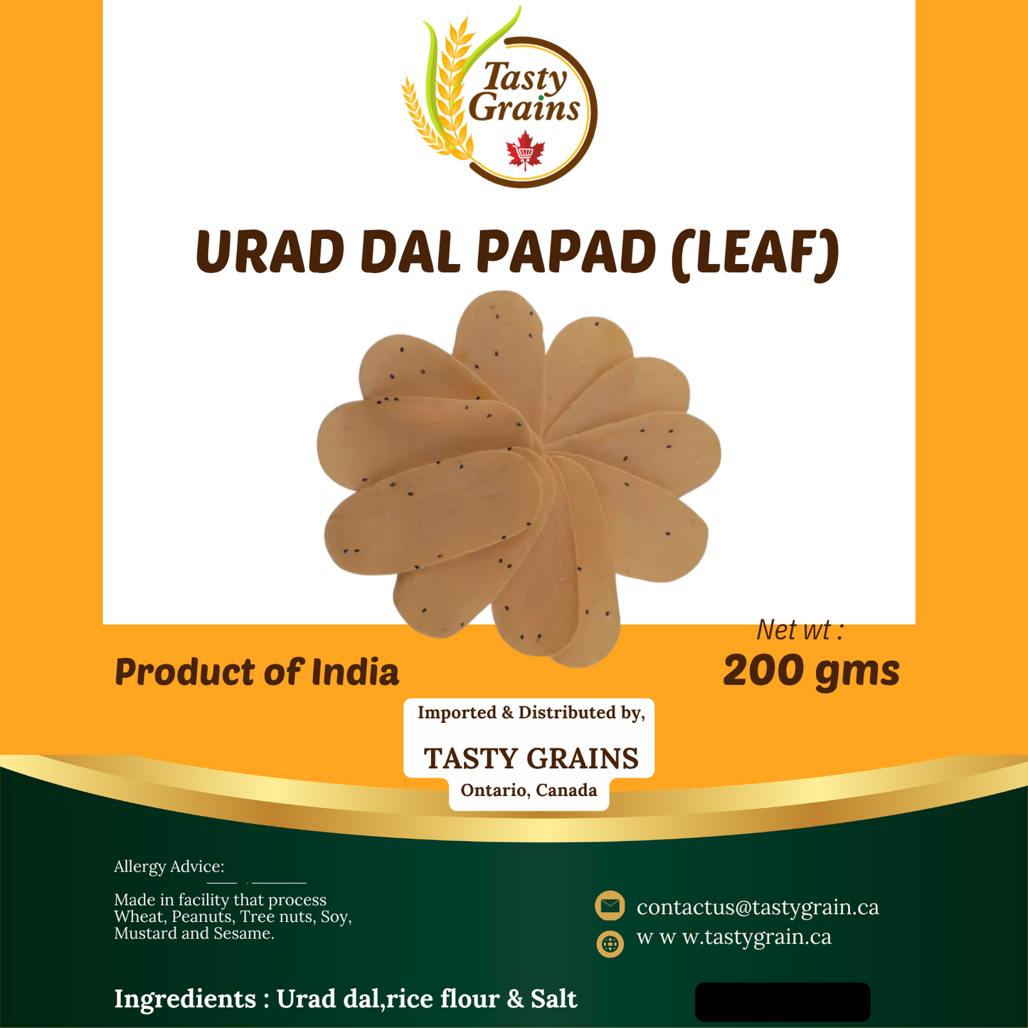 Urad dal Papad - Leaf