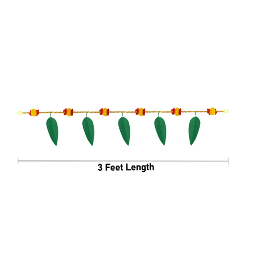 Moti Door Toran - green leaf -3 feet