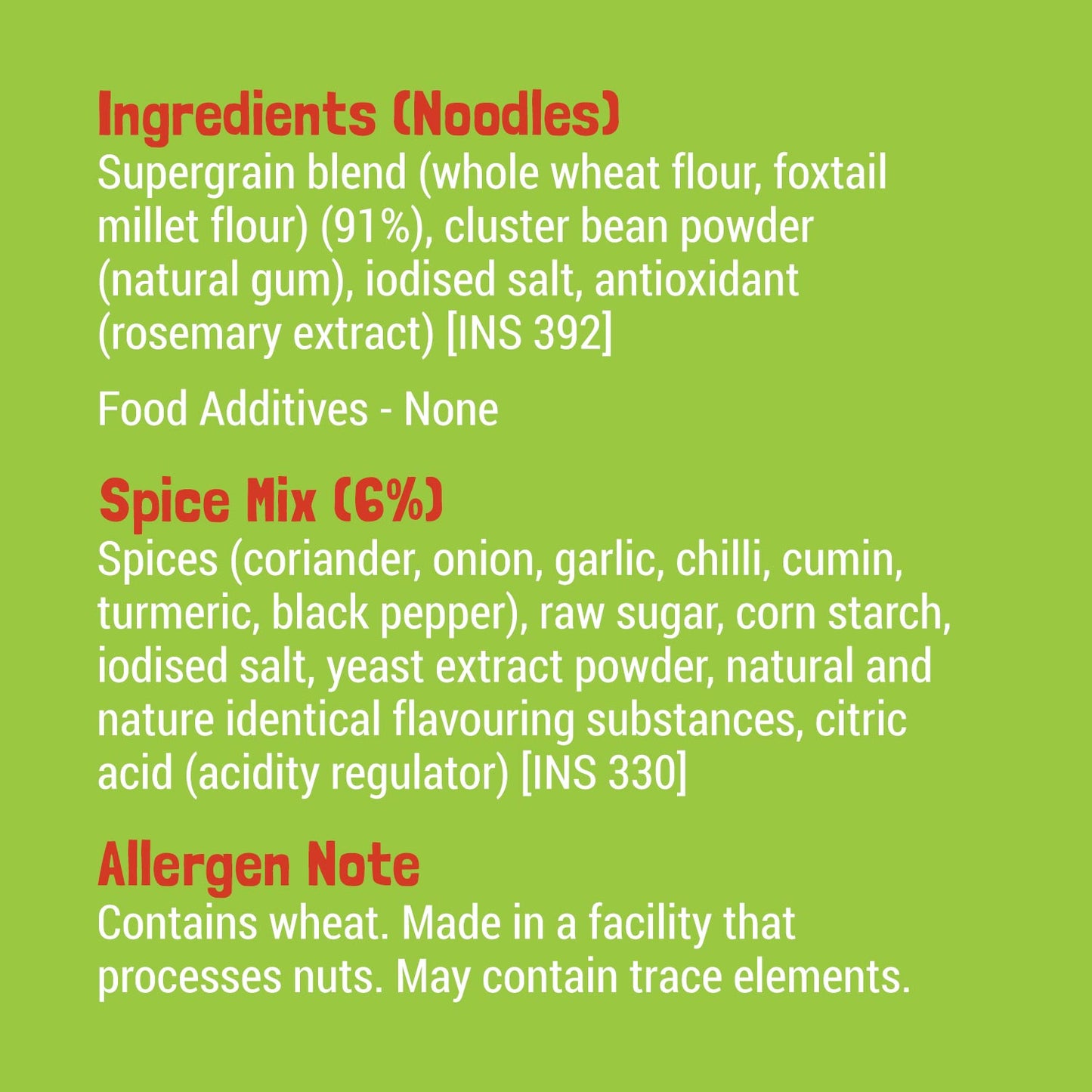 Millet Hakka Noodles (Mild Masala) - Slurrp Farm