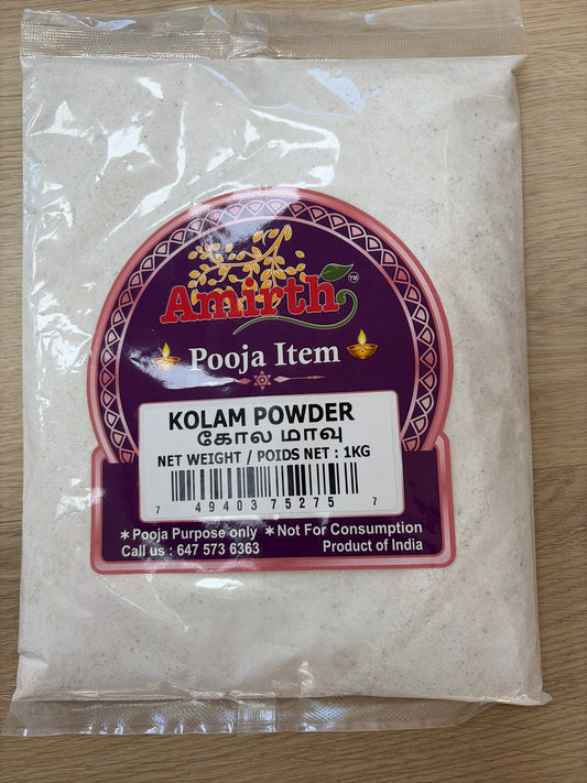 White kolam powder