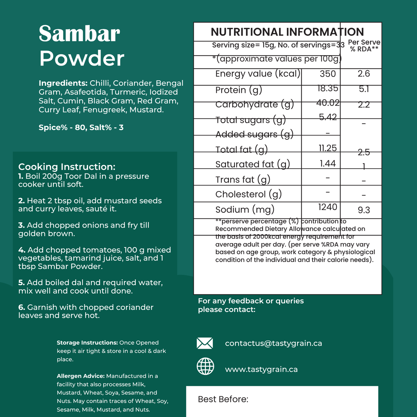 Sambar Powder