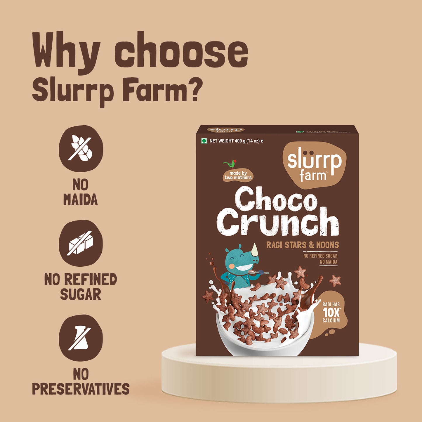Ragi Choco Crunch (Breakfast Cereal) - Slurrp Farm