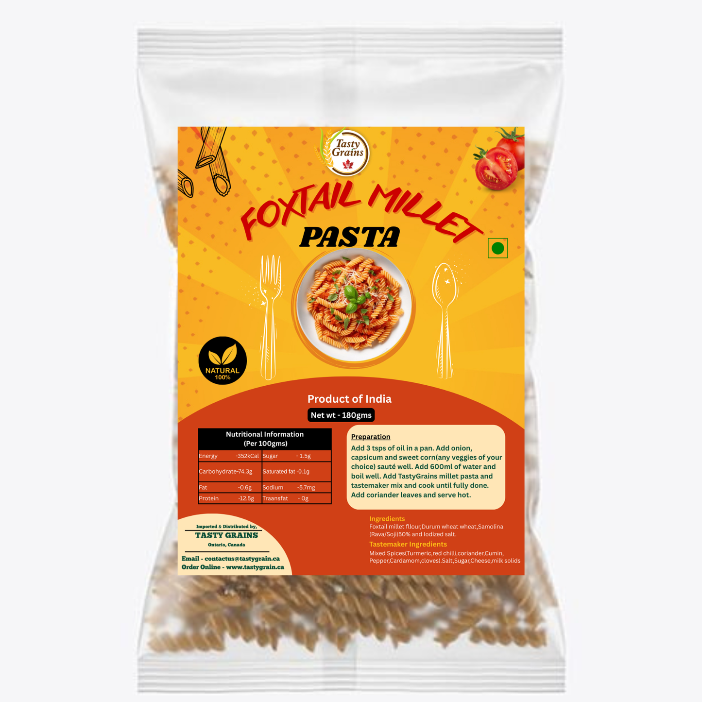 Foxtail Millet Pasta