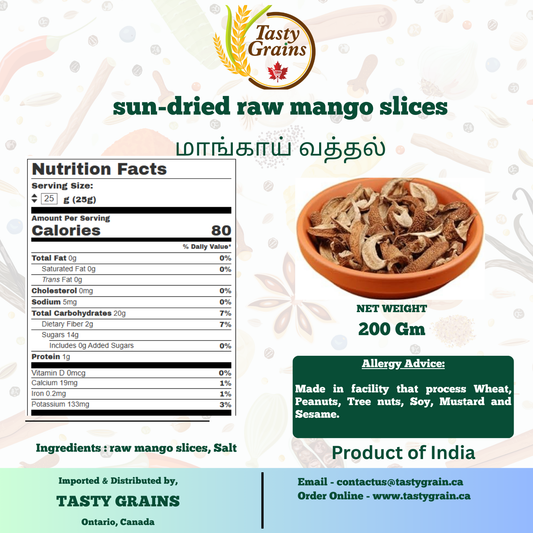 Sun dried Raw mango slices(Manga Vathal)